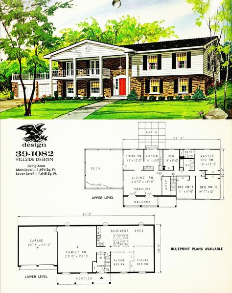 Floor Plan Prints Colonial Home Plans, American Colonial House, Ranch House Floor Plans, Retro Homes, Architecture Blueprints, Custom Floor Plans, Colonial House Plans, Vintage Catalog, Sims 4 House Building