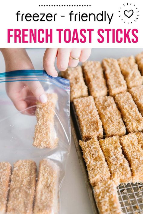 To Go Breakfast Ideas Make Ahead, Smart Lunch Ideas, Easy Make Ahead Breakfast For Kids, Toddler Make Ahead Breakfast, Meal Prep Kids Breakfast, Freeze Ahead Desserts, Freezable Breakfast Ideas, Make Ahead Kids Breakfast, French Toast Sticks Freezer