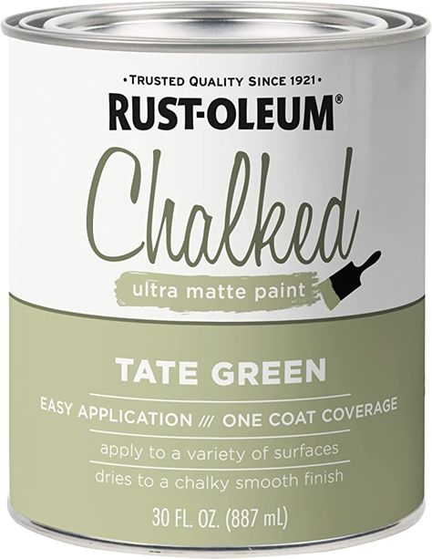 Tate Green Chalk Paint, Chalk Paint Cabinets, Green Chalk Paint, Rustoleum Chalked, Rustoleum Chalk Paint, Chalk Paint Wax, Coffee Bar Station, Chalk Paint Colors, Matte Paint