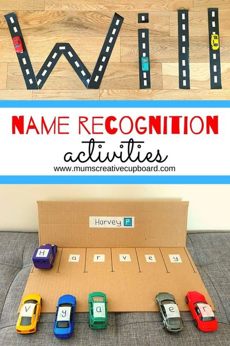 Activities For Preschoolers At Home, Name Recognition Activities, Preschool Name Recognition, Name Activities Preschool, Preschool Names, Letter Recognition Activities, Name Recognition, Transportation Preschool, Homeschool Preschool Activities