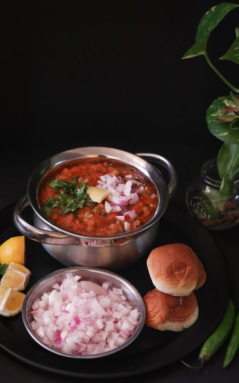 This delicious Bombay Style Pav Bhaji is hard to resist. Recipe by @HebbarsKitchen Pav Bhaji, Meat