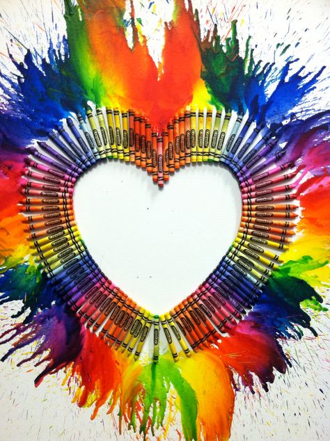 my very first melted crayon art project that I made! I'm still in love with it! #meltedcrayonart #heart Melted Crayons, Melted Crayon Art, Crayon Art Melted, Crayon Art, Melting Crayons, Still In Love, Art Project, Crayon, Art Projects