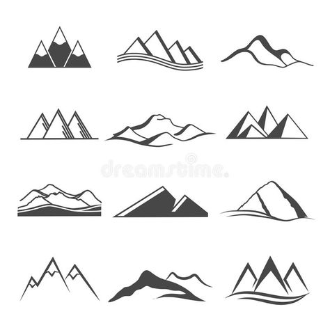 Mountains logo travel stock illustration Mountain Tattoo Simple, Dibujo Simple, Ed Design, Mountain Drawing, Mountain Logos, Mountains Landscape, Mountain Tattoo, Bullet Journal Art, Affinity Designer