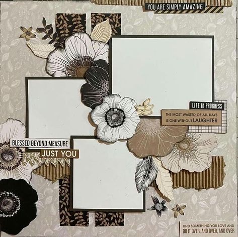 Single Page Scrapbook Layouts, Page Scrapbooking Inspiration, Vintage Scrapbook Ideas, Wedding Scrapbook Ideas, Scrapbook Planning, Wedding Scrapbook Pages, Wedding Scrapbooking Layouts, Anniversary Scrapbook, Scrapbook Design Layout