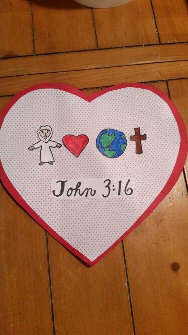 John 3:16 Bible Valentine Craft by Let John 3 16 Craft, 1 John 4:14 Craft, John 3 16 Crafts For Kids, Jesus Loves Me Activity For Kids, John 3:16 Craft, John 15:9-17 Craft For Kids, Crafts For Kids Valentines Day, John 3:16 Activity, God Sees Our Hearts Craft