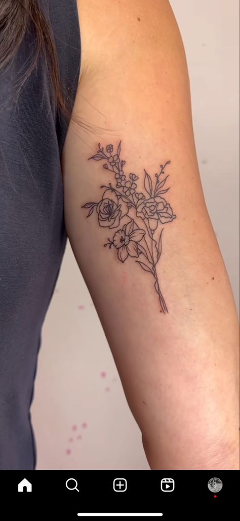 Profile Tattoo, Face Profile, Birth Flower, Birth Flowers, Tatting, Tattoos, Flowers