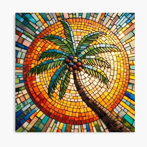 Get my art printed on awesome products. Support me at Redbubble #RBandME: https://www.redbubble.com/i/canvas-print/Palm-Tree-Beach-Coastal-Mosaic-by-SeaStarAlex/165197268.5Y5V7?asc=u Tree Mosaic Art, Palm Tree Mosaic, Mosaic Canvas, Tree Mosaic, Palm Tree Beach, Palm Trees Beach, Glass Mosaic, Mosaic Art, Mosaic Glass