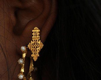 Ethiopian Cross, Coptic Cross, Ethiopian Jewelry, Cross Stud Earrings, The Holy Trinity, Cross Earrings Studs, Dope Jewelry, Jewelry Lookbook, Holy Trinity