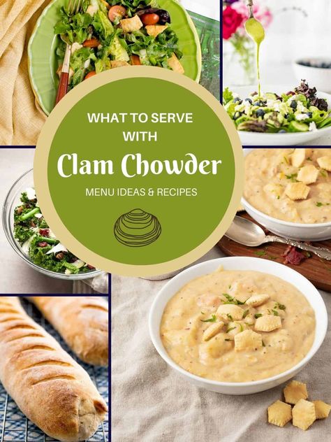 Clam chowder is a creamy soup favorite of many households - ours included! It's a classic dish that can be served in many different ways, which can make deciding what to serve with clam chowder (and goes well with it) a little tough. If you need ideas for what to serve as a side dish, type of bread, or even dessert you will find some great ideas here. There are several different clam chowders types so this article will also help you find the perfect recipe to serve with your favorite type of cl What To Serve With Chowder, Instant Pot Clam Chowder, Potatoes And Cream, Instant Pot Dinner Ideas, Clam Chowder Soup, Blueberry Goat Cheese, Soup Pairings, Manhattan Clam Chowder, Easy Crock Pot Recipes