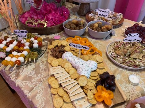 Bachelorette Snacks Appetizers, Pure Romance Bachelorette Party, Appetizer For Bachelorette Party, Bachorlette Food Ideas, Inappropriate Food Ideas, Food For A Bachelorette Party, Charcuterie Board Ideas Bachelorette Party, Pure Romance Food Ideas, Bachelorette Food Ideas Appetizers