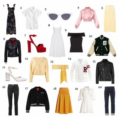 Grease 50's Outfits, Grease Fashion 50s, Grease Aesthetic Outfits, Grease Musical Costumes, Grease Movie Outfits, Grease Outfits Ideas, Grease Inspired Outfits, Grease Outfits 1950s, Grease Fashion