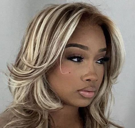 Dark Blonde Hair Black Women, Blonde Hair With Green Highlights, Brown Highlight Wig, Highlighted Wig, Blonde Human Hair Wigs, Highlight Wig, 360 Lace Frontal Wig, Hd Lace Wig, Hair Wigs For Women