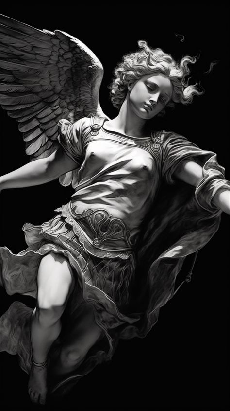 Greek Angel Tattoo, Angel Statue Tattoo, Dramatic Sculpture, Sellable Art, Angels Sculpture, Greek Angel, Anime Guide, Notion Pages, Corporate Illustration