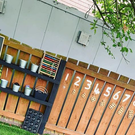 Nursery Teacher North East on Instagram: "Outdoor Maths Area 💚🌿  . . . #maths #mathsarea #outdoormaths #outdoormaths #mathsoutdoors #outdoors #outdoorlearning #learningoutside #outdoorenvironment #eyfsoutdoors #earlyyearsoutdoors #mathsteacher #learningmath #earlymaths #earlymathsfun #earlymathsfun #earlymathskills #continuousprovision #eyfsideas #eyfsteachersofinstagram #classroomsetup #earlyyearsplay #earlyyearseducation #outdooreyfs #outdoorslife #counting #learningtocount #mathsisfun #numberrecognition #loosepartsplay #numberline #nurseryideasinspiration" Eyfs Outdoor Maths Shed, Maths Outdoors Eyfs, Year 1 Outdoor Provision, Maths Area Eyfs, Outdoor Maths, Eyfs Outdoor, Maths Eyfs, Eyfs Ideas, Maths Area