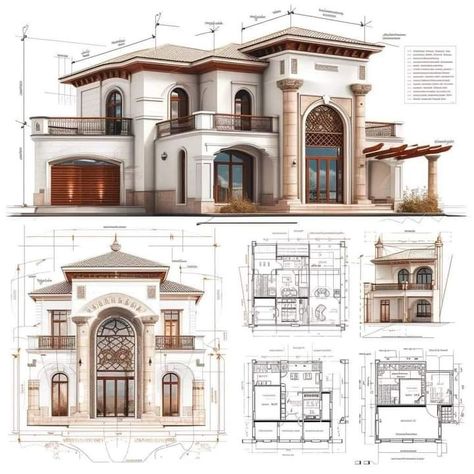 Classical House Elevation, 3d Elevation Design, 3d Elevation, Classic House Exterior, Classic House Design, Building House Plans Designs, House Design Pictures, Architectural Design House Plans, House Arch Design