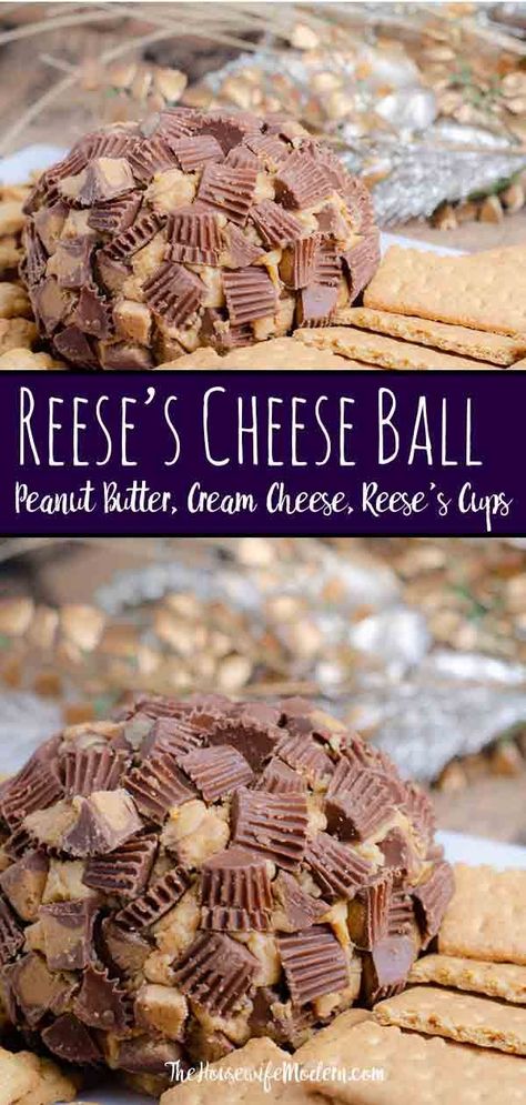 Reese's Peanut Butter Cup Cheese Ball. This to-die-for dessert (or appetizer!) is easy to make and absolutely delicious. I always catch at least one guest eating it with a spoon instead of on the graham crackers. #reeses #reesescup #peanut butter #appetizer #dessert Reese's Peanut Butter Cup, Reeses Cups, Healthy Food Facts, Cheese Ball Recipes, Peanut Butter Cup, Reeses Peanut Butter Cups, Reeses Peanut Butter, Cheese Ball, Peanut Butter Cups