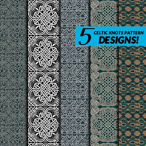 Discover 5 Exquisite Celtic Knot Patterns in High-Resolution 300dpi for Your Next Project by PlainAndProper on Etsy Blog Designs, Digital Scrapbooking Layouts, File Image, Digital Papers, Birth Announcements, Celtic Knot, Scrapbooking Layouts, Sacred Geometry, Hardcover Book