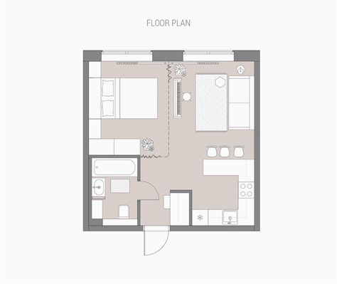 Playing With Colour In Small Spaces Under 40 Sqm (Plus Floor Plan Inspiration) 40sqm Floor Plan, Small Space Floor Plan, 42 Sqm House Interior Design, 65 Sqm Apartment Plan, Small Flat Plan, 40 Sqm House Plan, 40 Sqm House Interior Design, Small Apartment Plan, 40 Sqm House