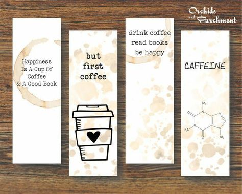 Bookmarks Coffee, Book Marks Diy, Envelope Templates, Handmade Bookmarks Diy, Penanda Buku, Diy Crafts Bookmarks, Crochet Bookmark, Bookmark Card, Creative Bookmarks