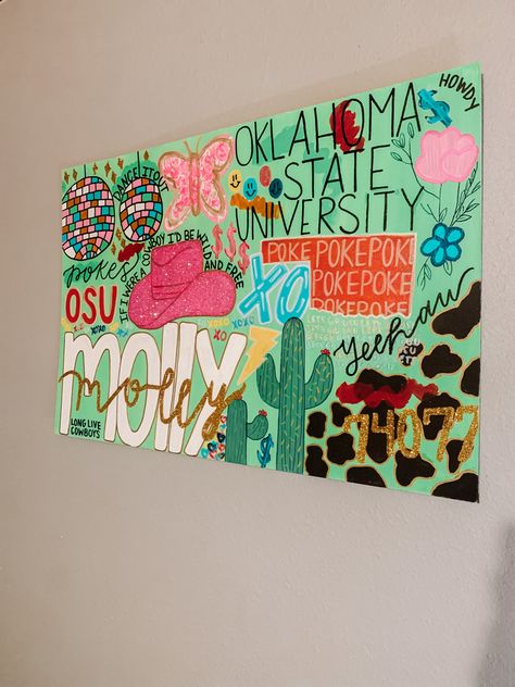 College Canvas Paintings, Painting Preppy, Dorm Canvas Art, Dorm Canvas, College Canvas Art, Dorm Room Paintings, Preppy Artwork, College Dorm Art, Dorm Paintings