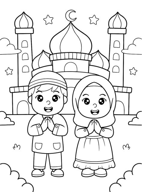 Ramadhan Coloring, Ramadhan Activities, Ramadan Activities For Kids, Islamic Coloring Pages, Ramadan Coloring Pages, Ramadan Drawing, Islamic Drawing, Coloring Page Preschool, Decoraciones Ramadan