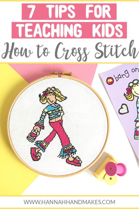 7 Tips for Teaching Kids How to Cross Stitch | S3E10 Charity Crafts, Cross Stitch Tips, Kids Charity, Cross Stitch Beginner, Fiber Crafts, Homemade Stuff, Cross Stitch For Kids, Butterfly Cross Stitch, Homeschooling Ideas