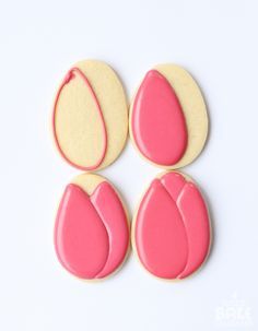 Tulip Cookies, بيتي فور, Flower Sugar Cookies, Decoration Patisserie, Royal Iced Cookies, Easter Sugar Cookies, Cookie Bouquet, Spring Cookies, Cookie Tutorials