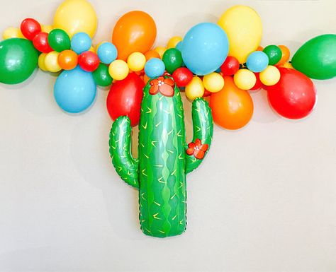 Balloon Garlands Fiesta Balloon Garland Fiesta Balloon Arch Fiesta Balloon Arch, Fiesta Balloon Garland, Cactus Balloon, First Fiesta, Fiesta Birthday Party, Mexican Birthday, Fiesta Theme Party, Cactus Party, Mexican Party Theme