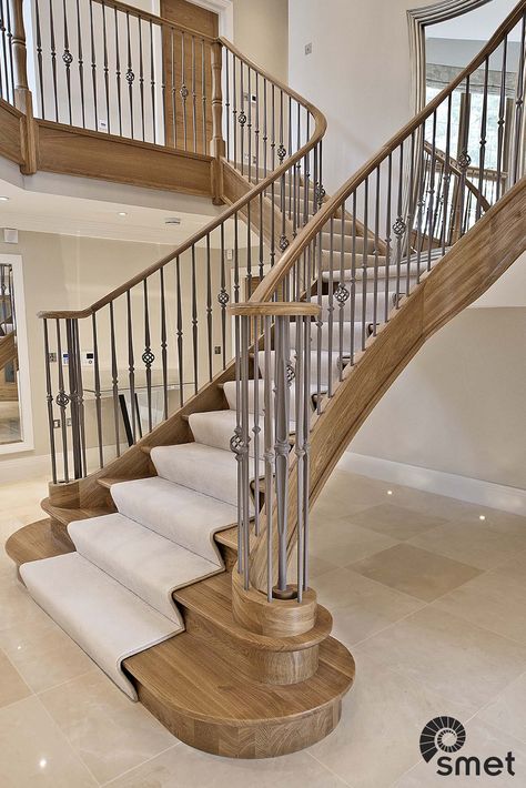 Limpsfield - B - Staircases of Distinction Central Staircase, Stairway Design, Under Stairs, Staircase Design, Staircases, Stairs Design, Dream Home Design, Hallway, Stairs