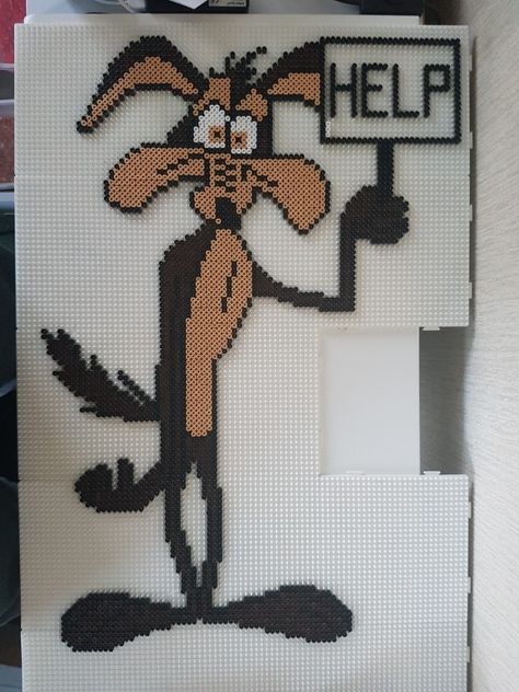 Disney Beads Patterns, Gremlins Perler Beads, Road Runner Coyote, Coyote And Road Runner, Wolverine Perler Beads, Coyote Cross Stitch, Melty Bead Designs, Easy Perler Bead Patterns, Pearl Beads Pattern