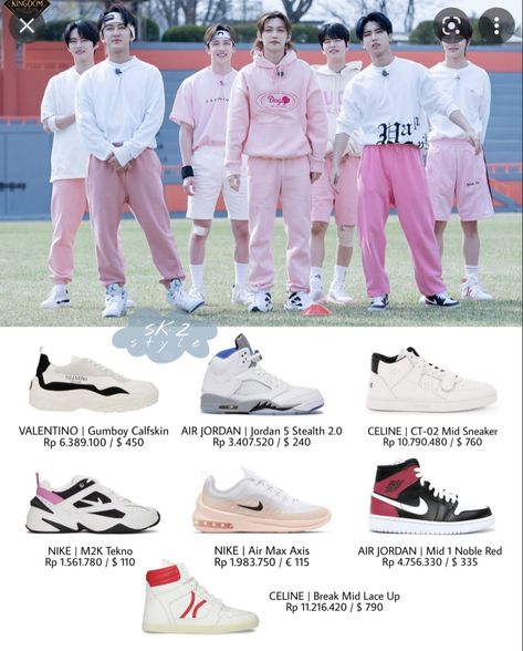 Stray Kids Shoes, Tekno Nike, Stray Kids Fashion, Stray Kids Outfits, Skateboard Aesthetic, Shoes Outfit Fashion, Kids Ootd, Fashion Inspiration Design, Pink Outfits