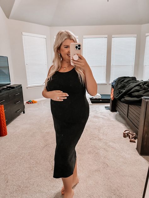 2nd trimester outfit. maternity dress. pregnancy outfit ideas. casual summer dress. Pregnancy Outfit Ideas, Outfit Ideas Casual Summer, Summer Pregnancy Outfits, Pregnancy Outfit, Outfit Ideas Casual, Office Casual Outfit, Amazon Dresses, Summer Pregnancy, Ribbed Midi Dress