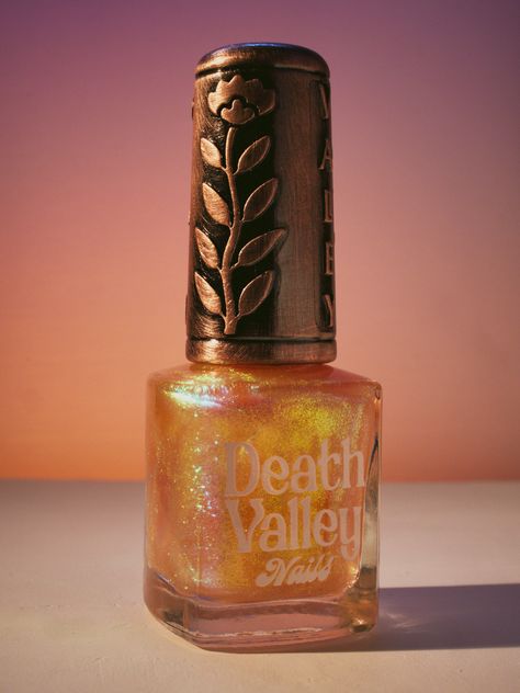 Multichrome pink/green/gold shimmer 10-free. Vegan. Cruelty-free. Nontoxic. We suggest using a base coat and 2-3 coats of polish followed by a top coat. This polish comes with a removable handmade decorative bronze cap atop our standard black matte nail polish cap - merging artistry with function. To forego bronze caps on your order click here. Swatches by @eviltwinnails @polish.d_ @melly.k.nails @melanted.mani K Nails, Trip The Light Fantastic, Gold Nail Polish, Matte Black Nails, Matte Nail Polish, Matte Nail, Funky Nails, Gold Shimmer, Matte Nails