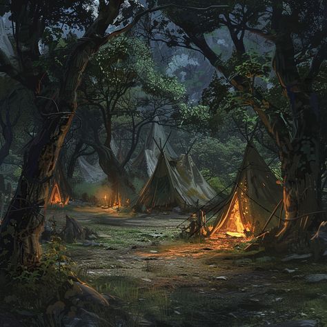 #hercynia #hercyniasaga #fantasy #fantasynovel #fantasybook #medieval #fantasyart Medieval Camp, Medieval Camping, Fantasy Camp, Fantasy Quest, Camping Drawing, Fantasy Realm, Forest Camp, Wings Of Fire, Matte Painting