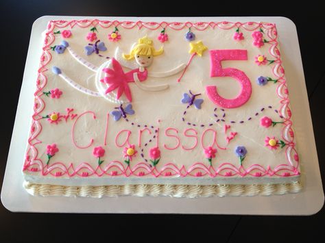 Fairy Birthday Cake Fairy Birthday Sheet Cake, Fairy Sheet Cake, Charlotte Cakes, Fairy Birthday Cake, Charlotte Cake, Buttercream Fondant, Birthday Sheet Cakes, Vintage Cakes, Girl Bday Party