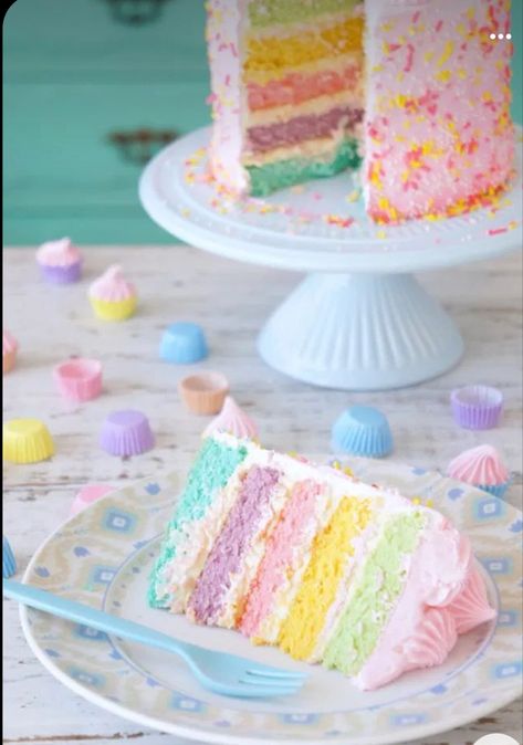 Pastel Sweets, Birthday 12, Fig Cake, Rainbow Birthday Party, Ice Cream Party, Unicorn Cake, Cute Desserts, Rainbow Birthday, Birthday Party Cake