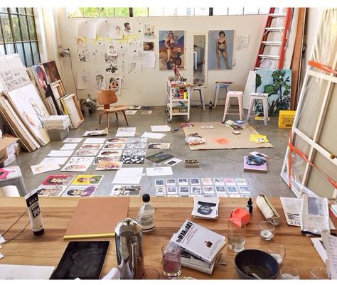 Elle Luna studio inspiration Elle Luna, Peter Doig, Art Studio Space, Tracey Emin, Art Studio Design, Projects For Adults, Jasper Johns, Studio Organization, Dream Studio