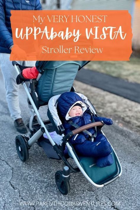 A very honest review of the UPPAbaby VISTA Stroller from a mother of two! If you’re shopping for your family’s primary stroller and planning on having more than one kid, I’m sure the UPPAbaby VISTA is on your list. Click to read the review and decide if it's for you! #UPPAbaby Uppababy Vista V2, Uppababy Vista Stroller, Vista Stroller, Uppababy Vista, Stroller Reviews, Mother Of Two, Travel Stroller, Is It Worth It, Baby Bassinet