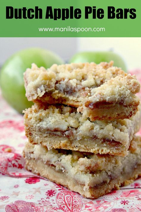 Dutch Apple Pie Bars, Apple Pie Bars Recipe, Streusel Bars, Pear Pie, Cheesecake Oreo, Dutch Apple Pie, Apple Pie Bars, Pie Bar Recipes, Dutch Apple