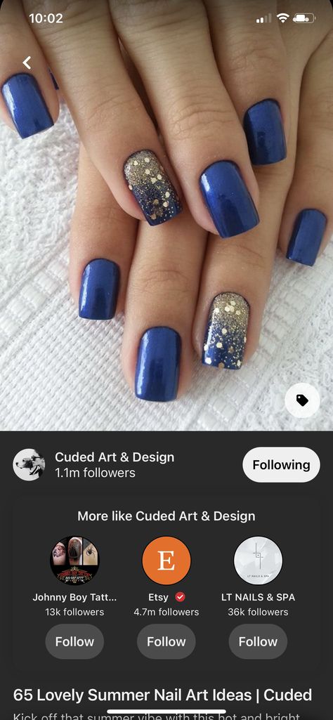 Marine Ball Nails, Alaska Inspired Nails, Nails For Alaska Cruise, Alaska Cruise Nails Designs, Alaskan Cruise Nails, Navy And Gold Dip Nails, Air Force Nails, Alaska Cruise Nails, Navy Blue And Gold Gel Nails