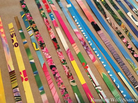 Magazine Strip Art, How To Make Magazine, Magazine Wall Art, Paper Craft Ideas For Kids, Recycled Magazine Crafts, Strip Art, Recycled Paper Crafts, Rolled Paper Art, Recycled Magazine