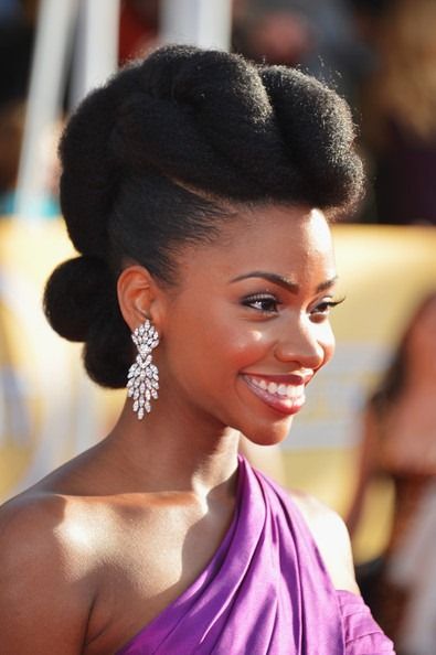 Teyonah Parris, Natural Hair Wedding, Beautiful Natural Hair, Pelo Afro, High Bun, Bun Hairstyle, Natural Hair Updo, Sag Awards, Natural Hair Inspiration