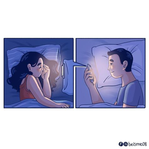 Artist Depicts Her Relationship With Her Boyfriend In 31 Illustrations Video Call Drawing, Fun Drawings, رسم كاريكاتير, Couple Sleeping, Cute Couple Comics, Couples Comics, What Makes You Beautiful, Couple Illustration, Cute Love Cartoons