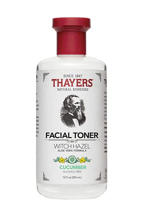 Amazon.com: Thayers Alcohol-Free Cucumber Witch Hazel Facial Toner with Aloe Vera Formula - 12 oz: Beauty Aloe Vera Toner, Thayers Witch Hazel, Kohl Kajal, Witch Hazel Toner, Grapefruit Seed Extract, Alcohol Free Toner, Facial Toner, Witch Hazel, Maquillaje Natural