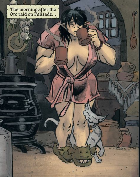 Rat Queens Comic, Lesbian Oc, Rat Queen, Rat Queens, Buff Women, Warrior Women, Dnd Stuff, Character Sheets, Funny Comic Strips