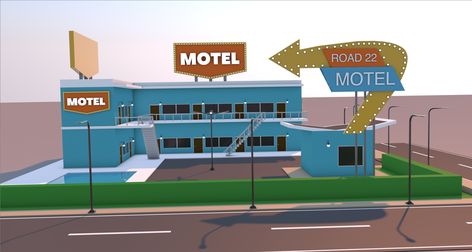 Motel Architecture Plan Design, Bloxburg Motel, Motel Exterior, 3d Animator, House Flipper, Motel Room, House Flippers, Custom Hot Wheels, Sims House