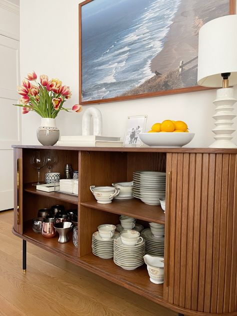 Castlery Harper Sideboard Review With Photos | POPSUGAR Home Castlery Sideboard, Harper Sideboard, Sideboard Walnut, Walnut Sideboard, Traditional Cabinets, Small Space Storage, Cabinet Space, Rectangular Dining Table, Popsugar