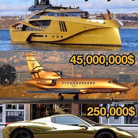 Jets Privés De Luxe, Jet Privé, Luxury Jets, Luxury Private Jets, Luxury Boat, Gold Car, Boats Luxury, Best Luxury Cars, Super Yachts