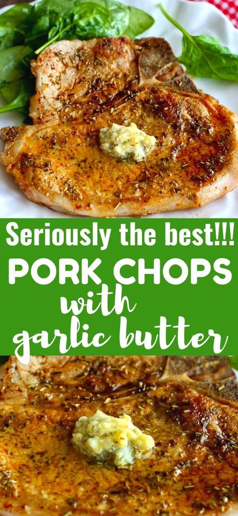 Bone In Loin Pork Chops Recipes, Herbed Pork Chops, Pan Seared Bone In Pork Chops, Thm Pork Chop Recipes, Supper Ideas Pork Chops, Breakfast Chops Recipes Dinners, Breakfast Chops Recipes, Pork Chop Recipes Bone In Oven, Pork Chops In The Oven Bone In Easy