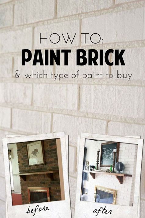 Best Paint For Fireplace Bricks, Paint Brick Interior Wall, How To Paint Brick Interior Wall, Paint Brick Wall Interior, Painting The Fireplace, How To Clean Brick Fireplace Before Painting, How To Paint Brick Wall, Paint For Brick Fireplace, How To Paint Brick